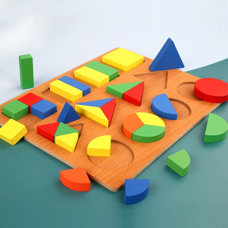 educational toy Kids Geometric Blocks Colorful Shape Matching Game Children Puzzle Toys