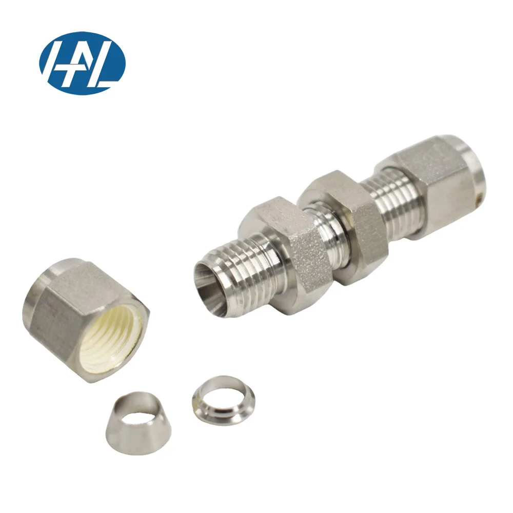 Parker Type Bulkhead Male Connector Compression Tube Fitting with NPT Thread