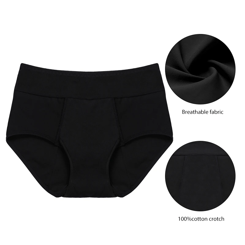 Custom Ladies Widened Waist Full Front To Top Moderate Absorbent Panties Fast Drying Menstrual Panties Incontinence Panty
