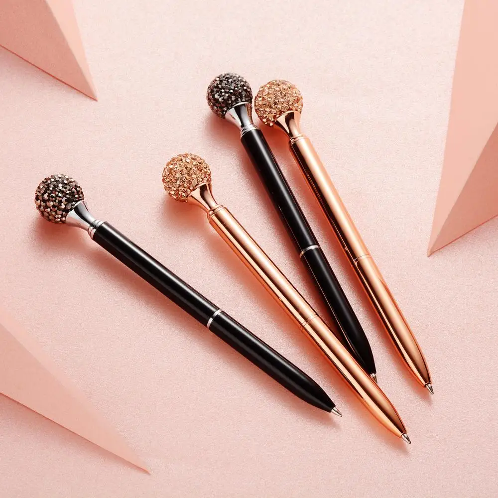 
Big diamond top multi color twist ball pen,Wholesale luxury for wedding souvenir metal ball point pen 
