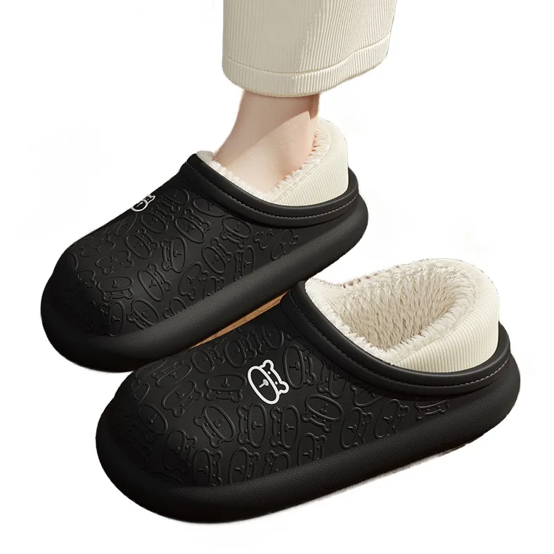 Wholesale high quality women men autumn and winter house warm waterproof slipper shoes