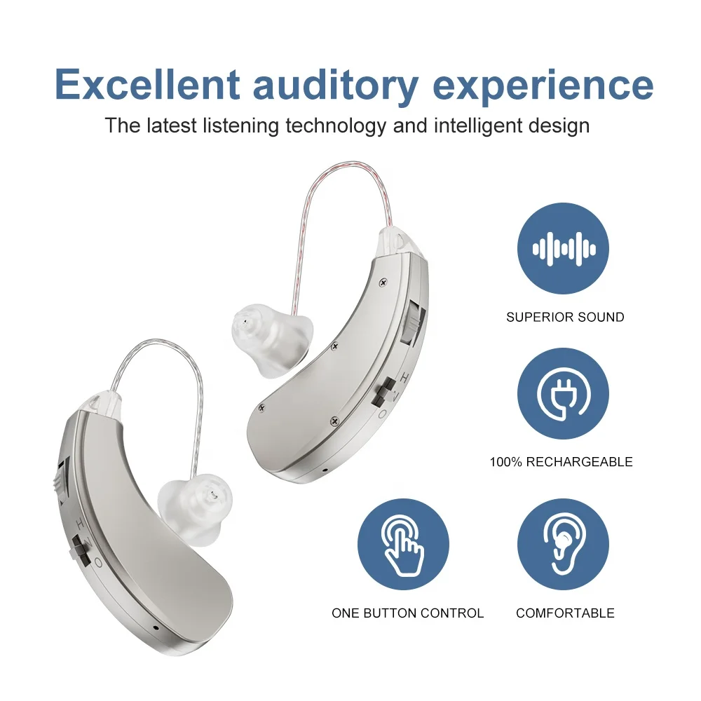ST01 Analogue Pocket Hearing Aids Rechargeable BTE RIC Healthcare Supply Medical Sound Amplifier Cheap Price