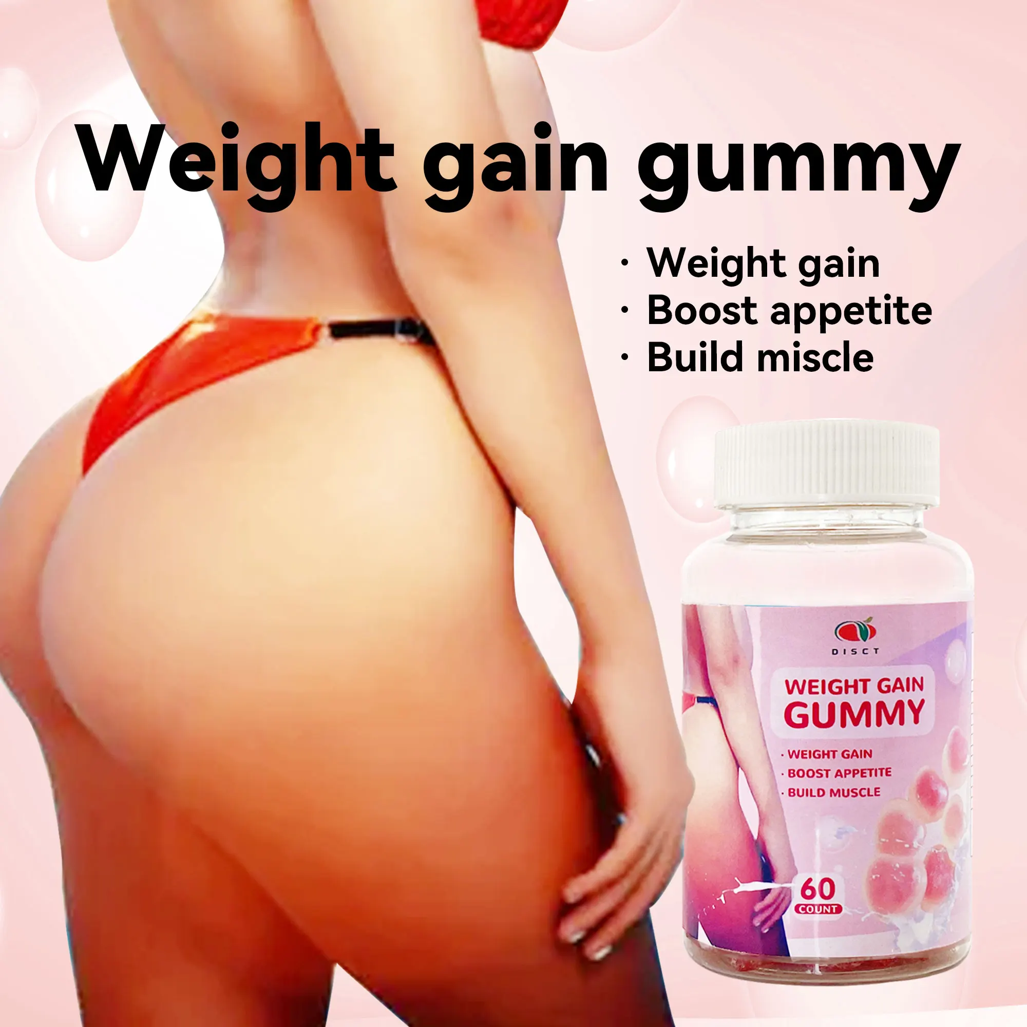 OEM booster Supplement hip and butt weight gain gummies for women