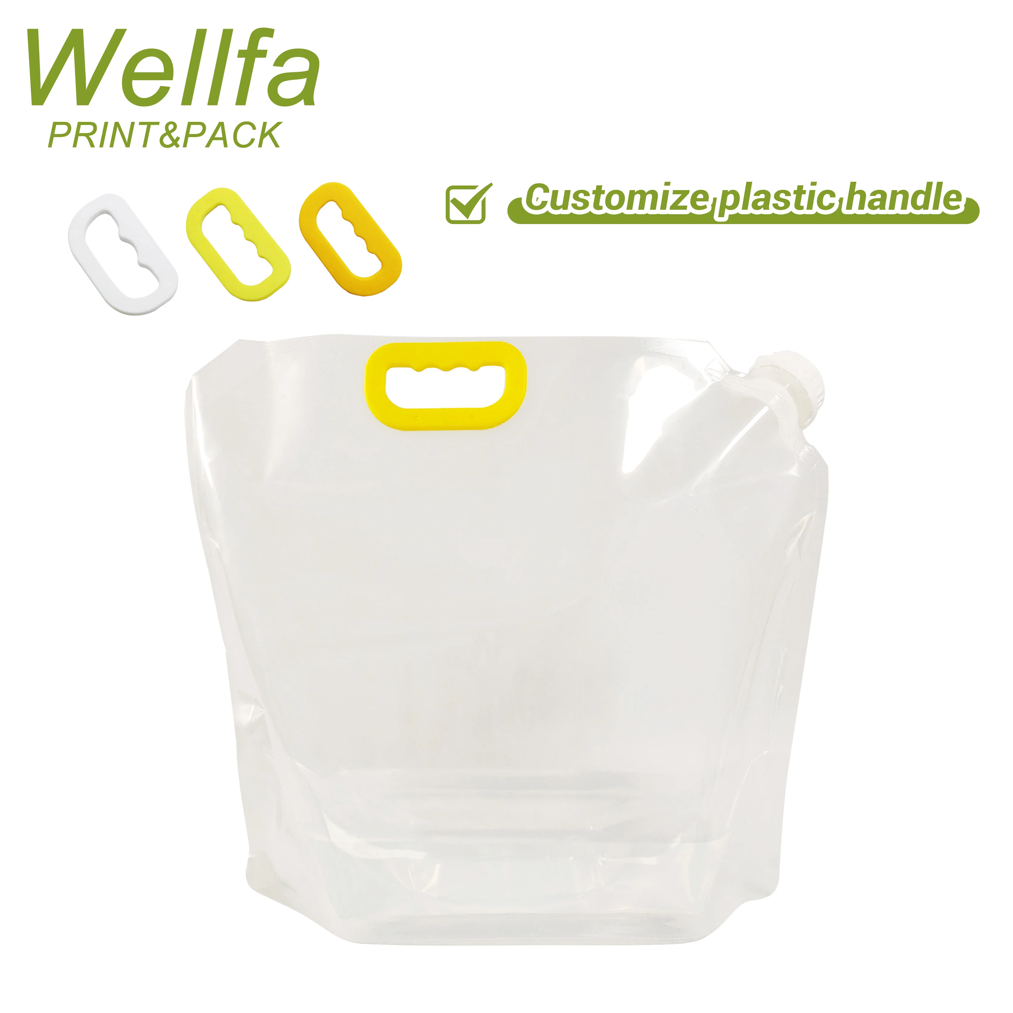Custom Foldable Water Liquid Stand Up 1 Gallon Bag 5 Liter Rice Food Refill Packaging Clear 1L 2L 3L 4L 5L Spout Pouches