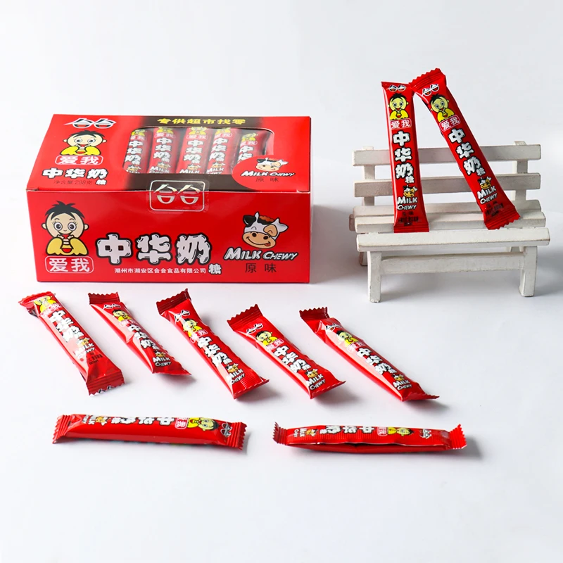 Hot Selling Chinese snack milk soft candy healthy exotic gummy confectionery dairy christmas candy bar snack wholesale 288g