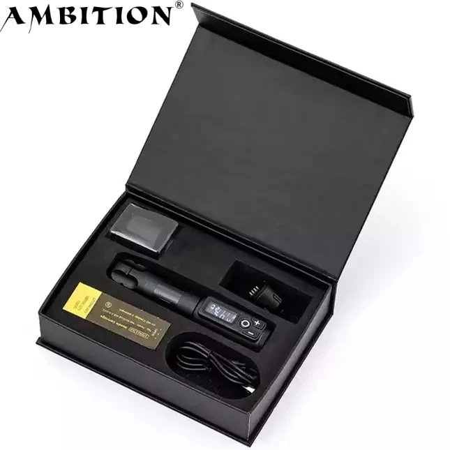 Ambition Soldier Strong Motor Professional Wireless Tattoo Machine Pen Set Kit for Artists Body Art