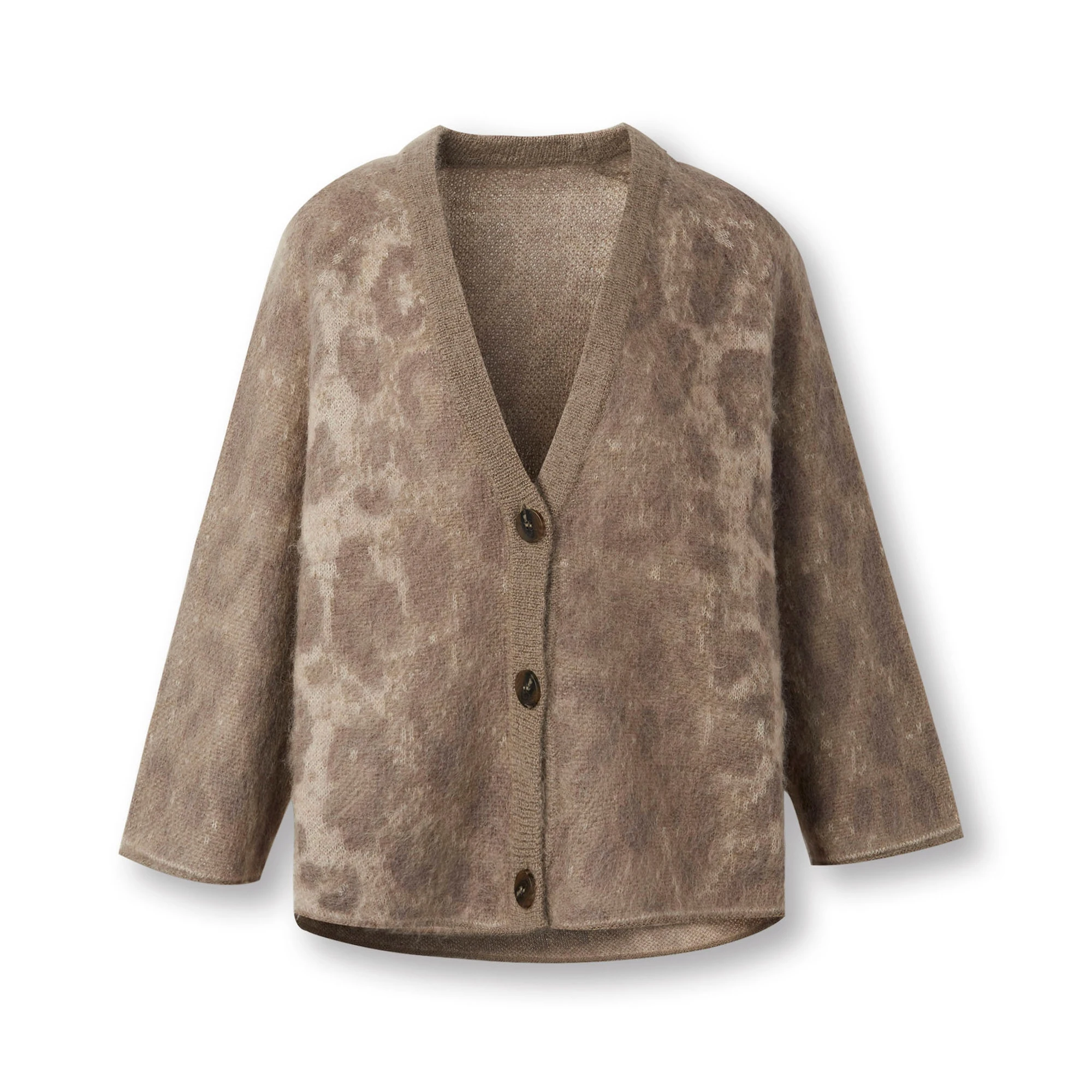 Трикотажный свитер для женщин, мохеровый Пушистый свитер, кардиганы, вязаная одежда, свитер, кардиган с V-образным вырезом, плотный вязаный компьютером зимний