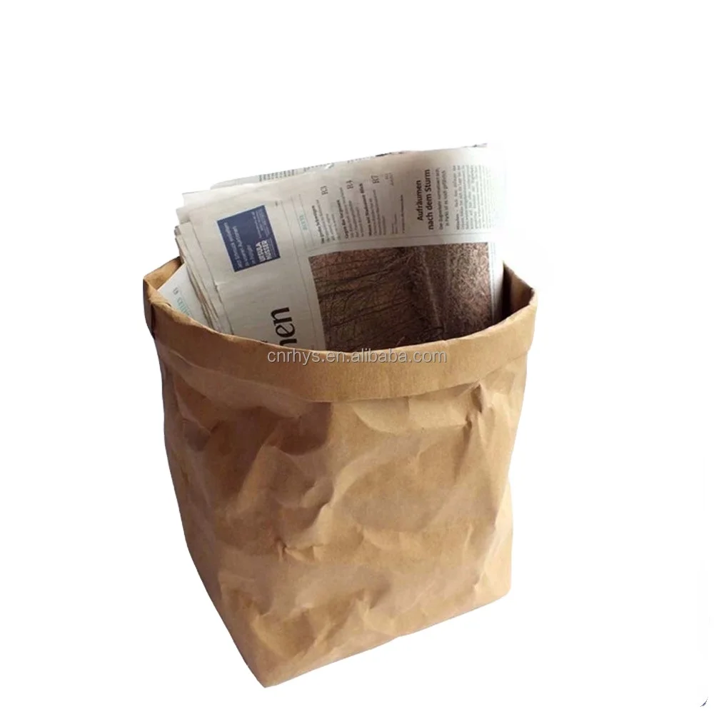 washable paper basket for storage, home usage recycled cellulose bag