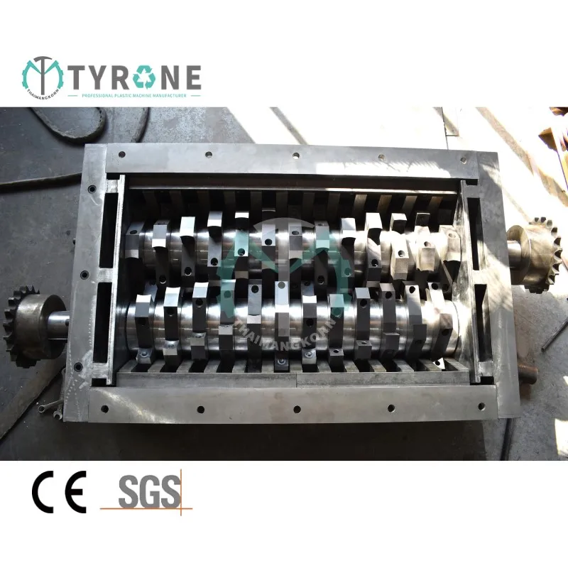 plastic double shaft shredder tyre recycling industrial machines