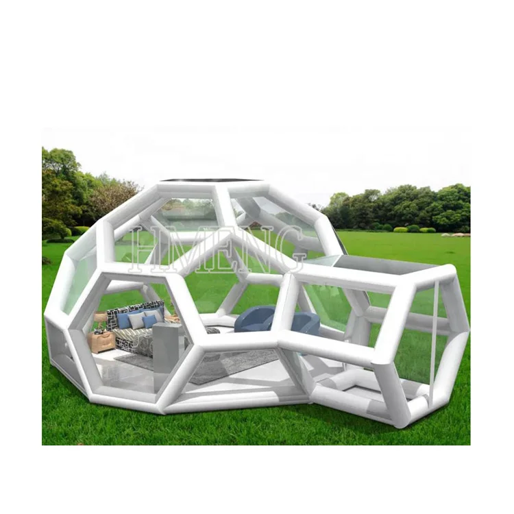 Huanmeng Inflatable Clear Dome Bubble Tent Room Transparent Outdoor Single Tunnel House Tent Hotel