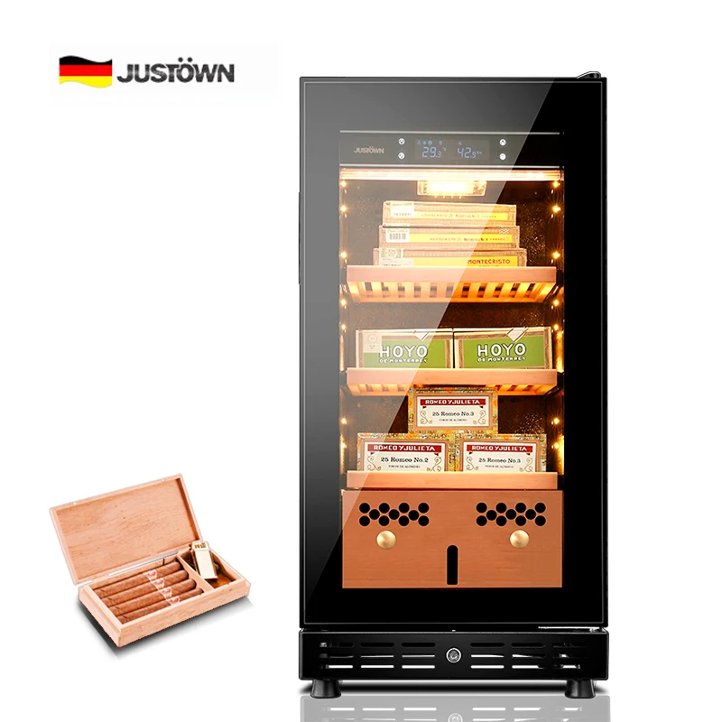 
Backwoods Cigars Humidor Cooler Case Cabinet Constant Accurate Humidifying Cooling Storage Compressor Spain Cedar Drawers 28L 
