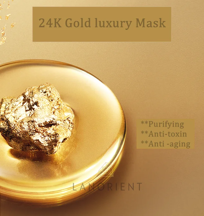 Органические чистка лица маска для ухода за кожей Очищающий анти-токсин анти-старения с покрытыем цвета чистого 24 каратного золота глиняные маски