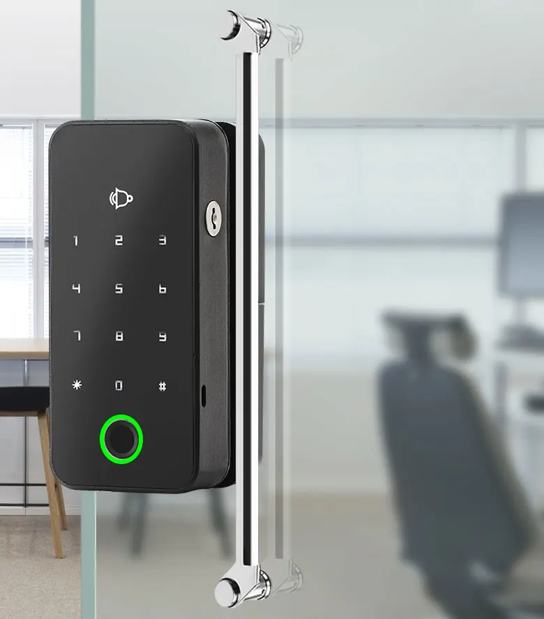 Remote control waterproof Digital Biometric for glass door lock outdoor with key