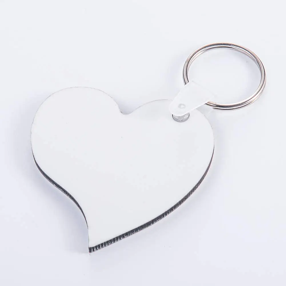 DIY Sublimation Double-Sided Heat Transfer Keychain Blanks Wooden Hard Board Key Rings White Blank MDF Key Chain for Heat Press