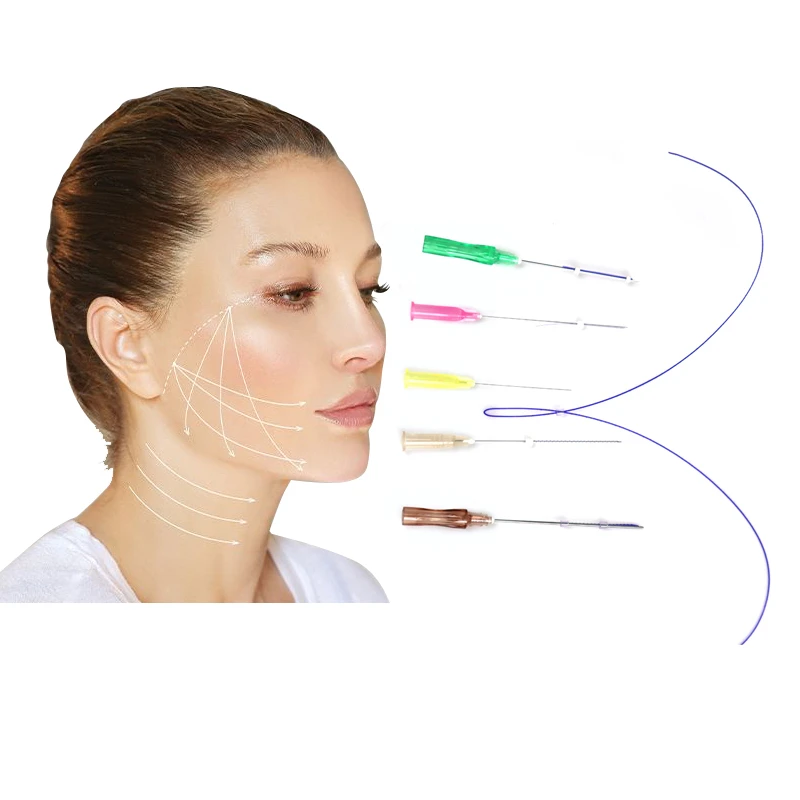 Hot sale face lift smooth 30g 25mm mono blunt canula 19g 100mm barbed 3d 4d 6d cog pdo thread