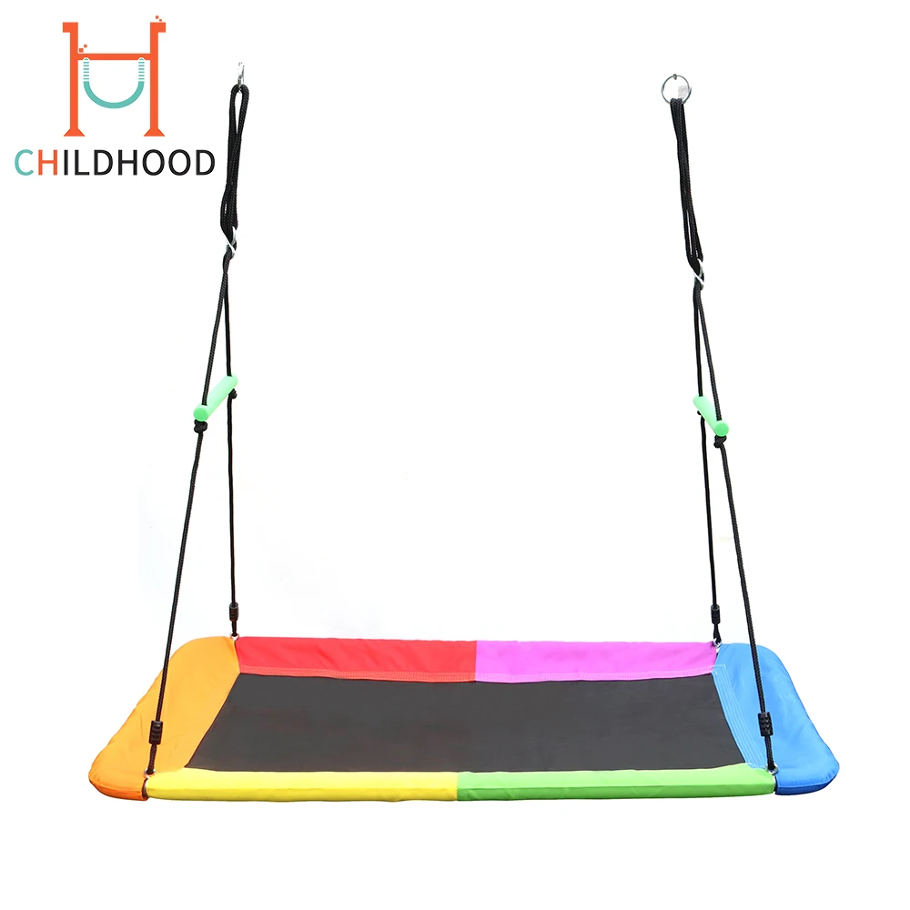 Уличное гнездо качели детский сад квадратная платформа дерево качели с подлокотниками