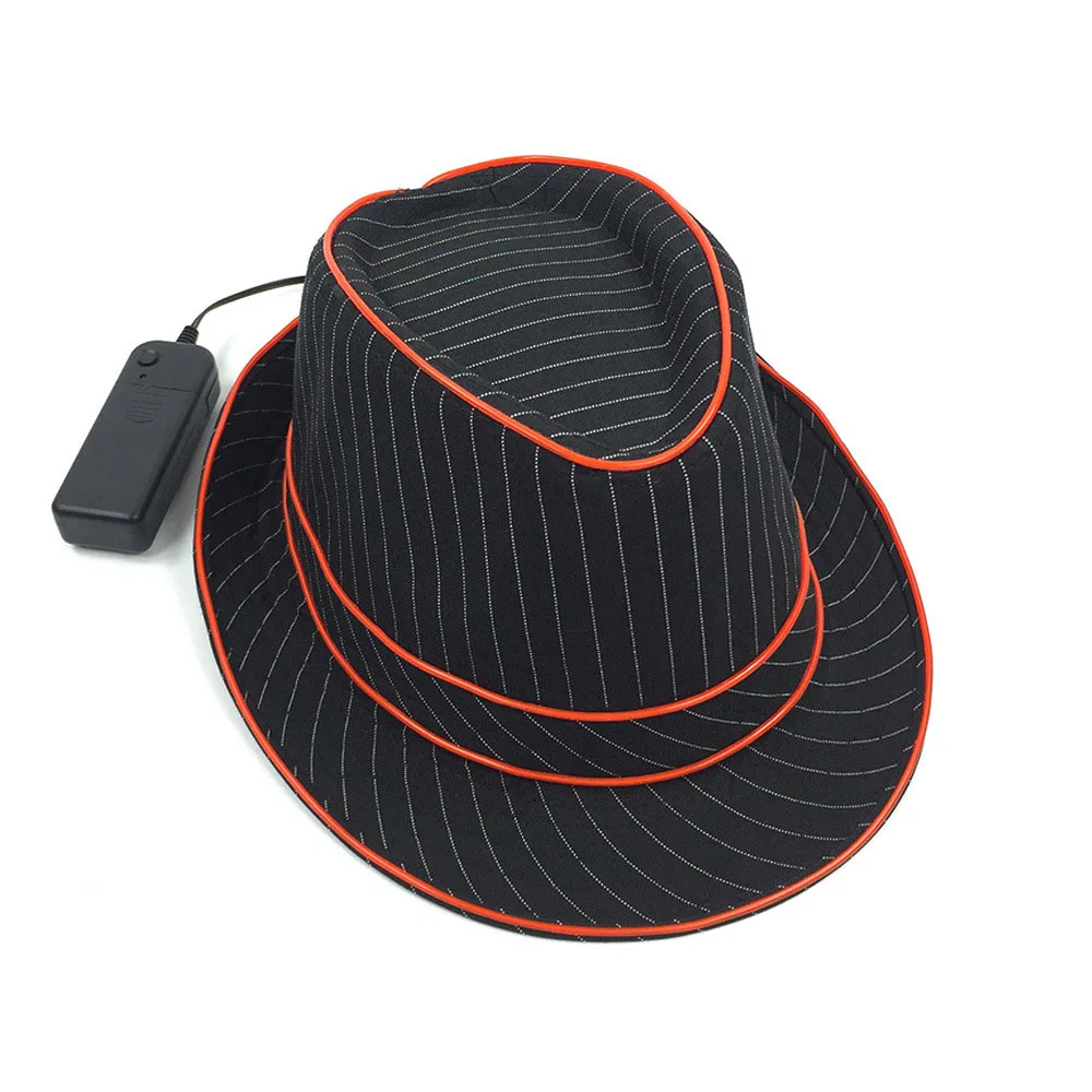 Partycool Glow Theme Party Neon Glow Birthday Party in The Dark Light up Hat Colors Flashing EL Flash Wire Fedora Party Favor