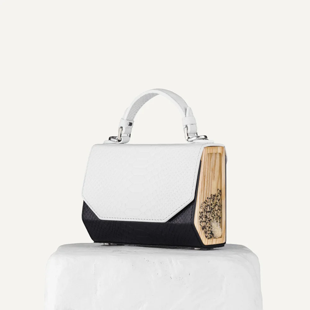 Unique fashion Design wooden genuine leather retro vintage ladies handbags profit purse