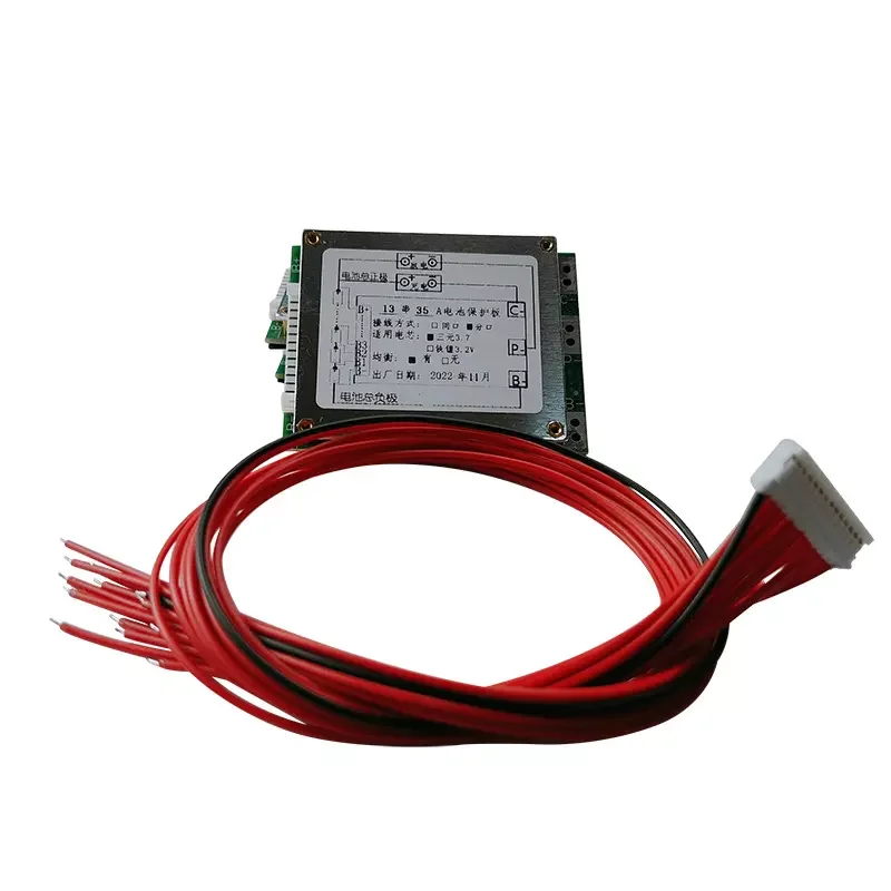 Стандартный разъем bms 10S 13S 14S 35A li ion 36 в 48 52 отдельный порт с балансировкой литий-ионный