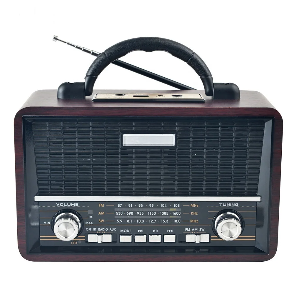 Hot Selling Classic Vintage Retro Radio FM AM SW 3 Band Rechargeable Radio With USB SD TF Mp3 Player Wooden Radio PX-35BT