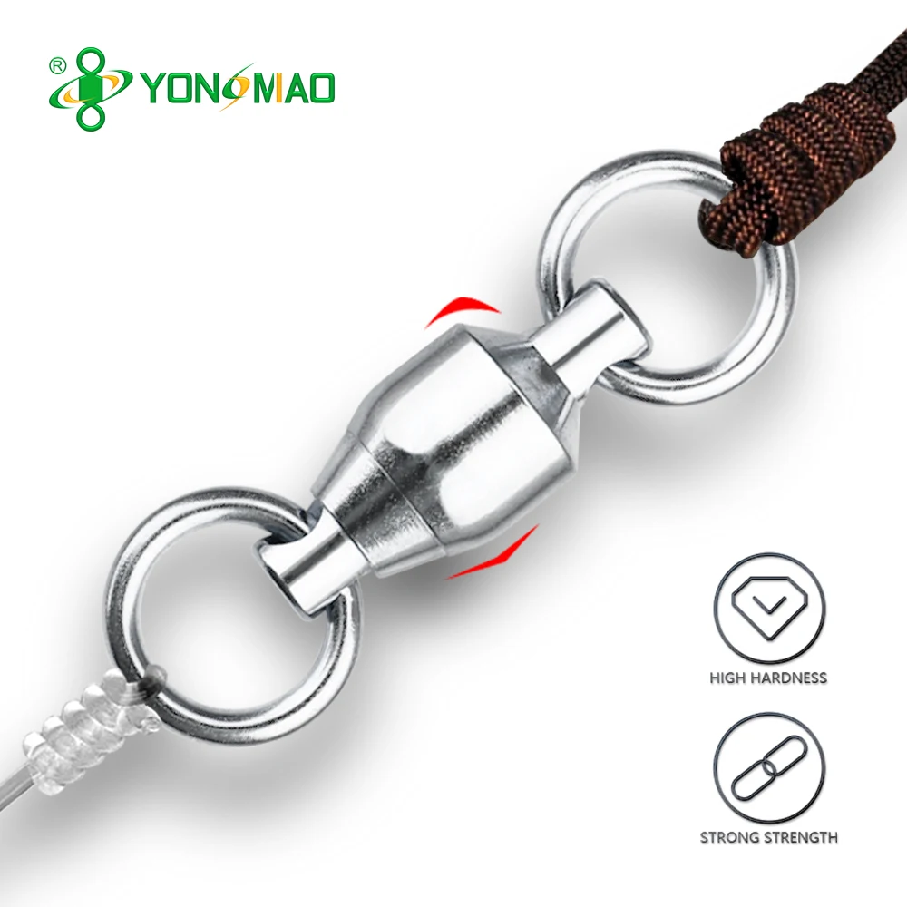 Ball bearing swivel with solid ring fishing tackle brass material, stainless steel material welded ring
