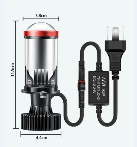 Y8 Y6 Y6D with lens led car headlight h4  led headlight self-contained collecting cup h4 led headlight