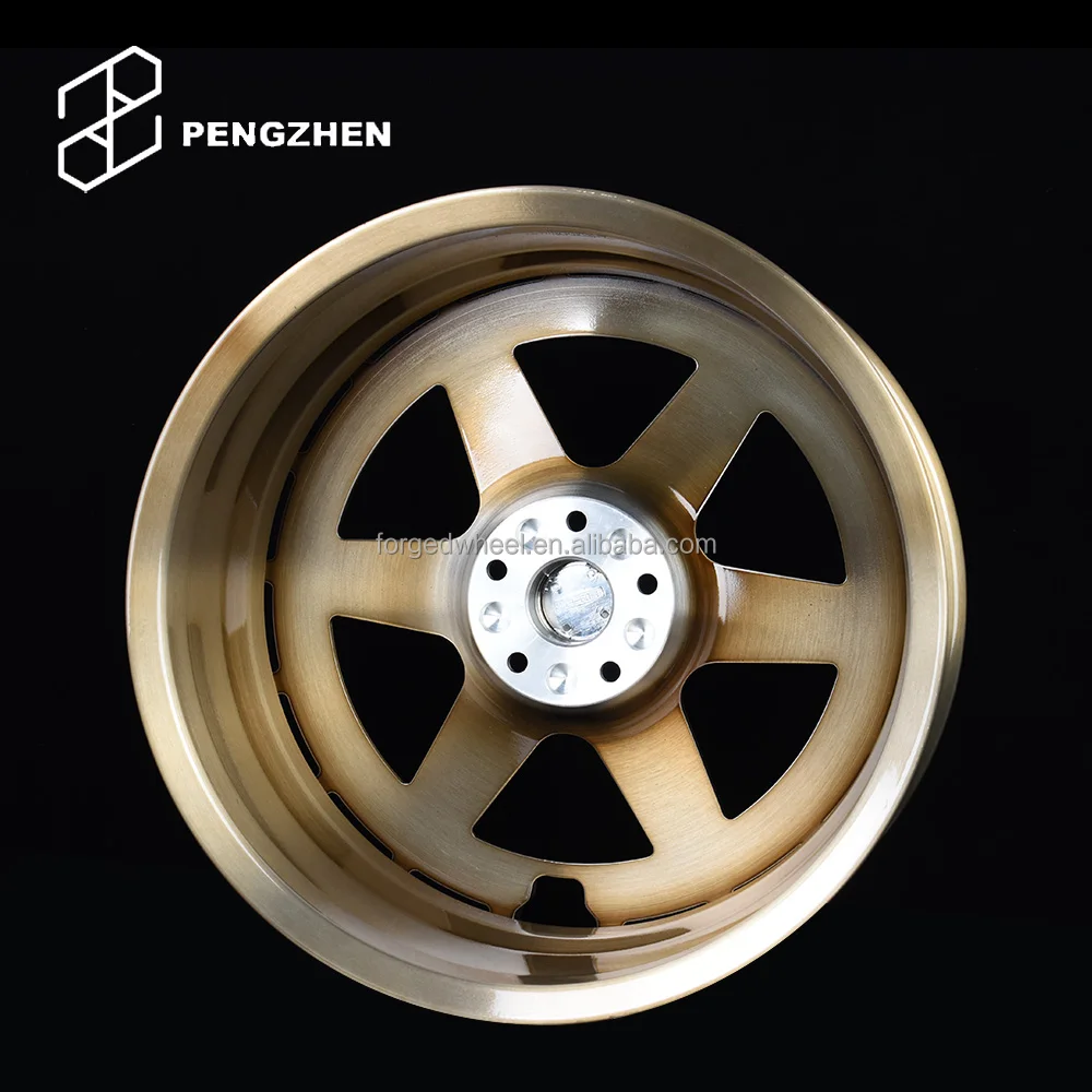 Pengzhen 6 Spokes Car Rims 17 18 19 inch 5 Holes Brushed Bronze 114.3 Aluminum Wheels for Toyota CHR
