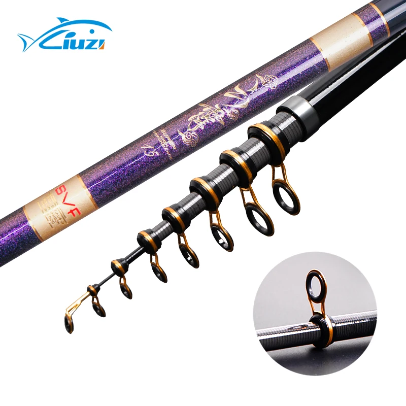 Carbon ultra light and super hard telescopic long-distance throwing sliding floating long section positioning stream rod marine