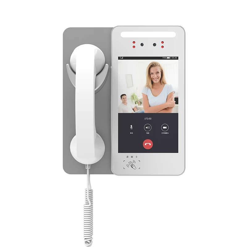 2023 new model wall mount 8 inch school Android video phone door intercom system with microphone handle