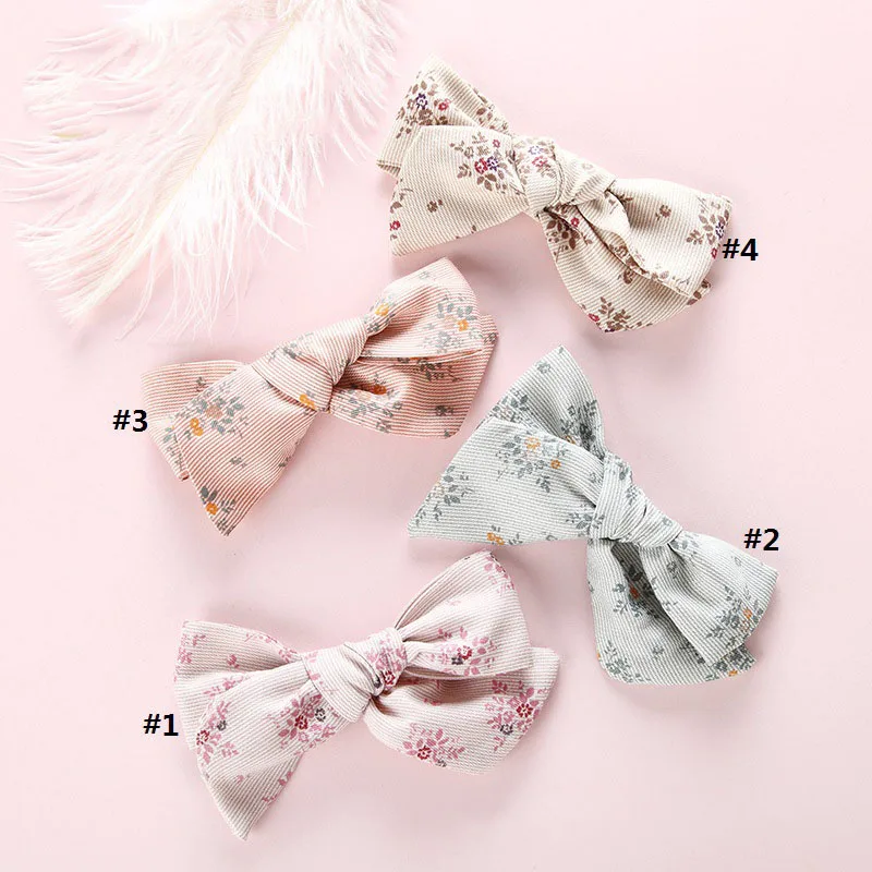 Детские заколки для волос ручной работы Симпатичные хлопковые с перехлёстом новые милые однотонные маленьких девочек цветочным бантом