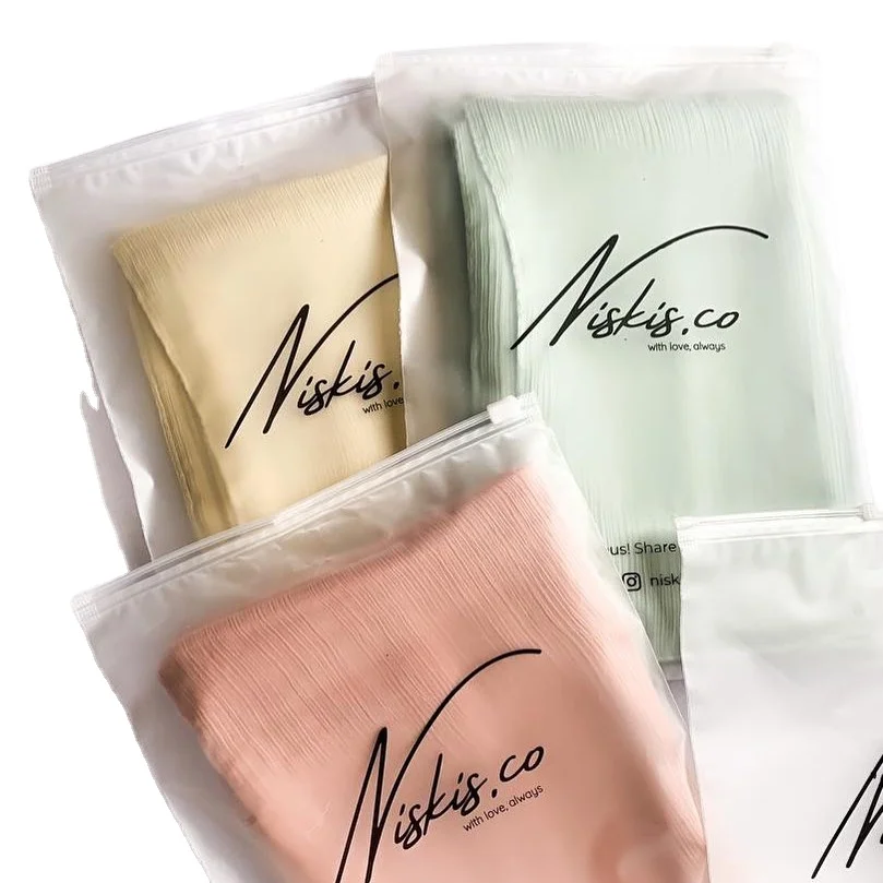 Resealable Poly Ziplock Bags Custom Printed Frosted PVC Self Seal Zipper Lock T-shirt Clothing Packaging Plastic Bag