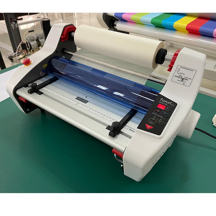 W379 China Laminator FY 350DL Mini Automatic Cold and Hot Double Side Roll Laminating Machine