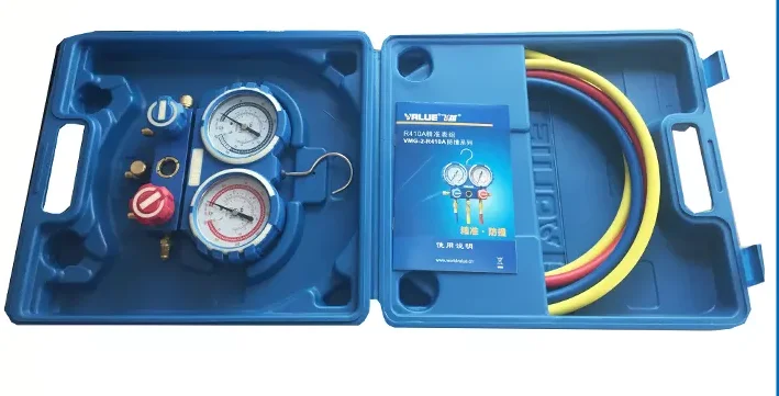 Refrigeration Manifold Pressure  Dual Gauge VMG-2-R410A-B as refrigerant tool