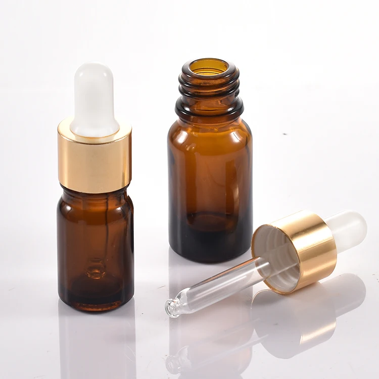 Wholesale amber essential oil bottle 10ml glass dropper bottle with glass dropper