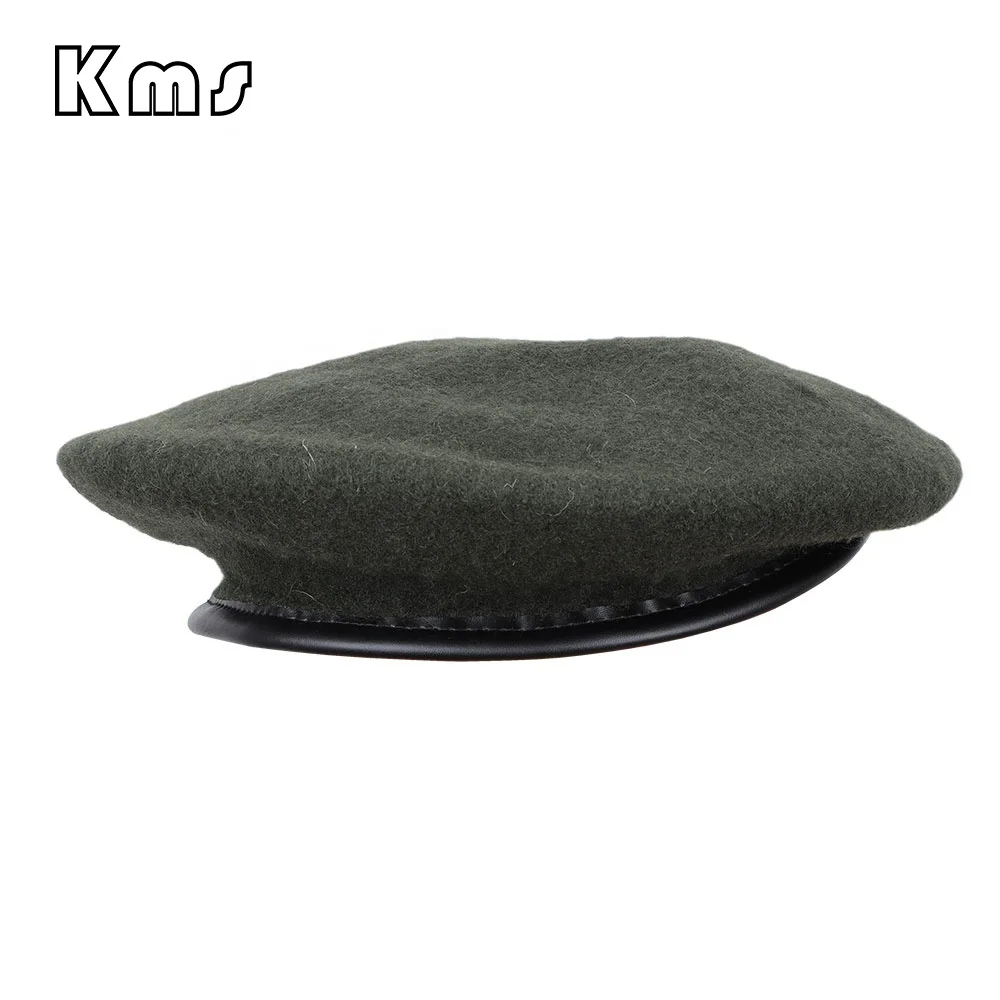 KMS Customization Professional Factory Wholesale Hot Sale French Men 100% Wool Comfortable  Green Boina Francesa French Berets