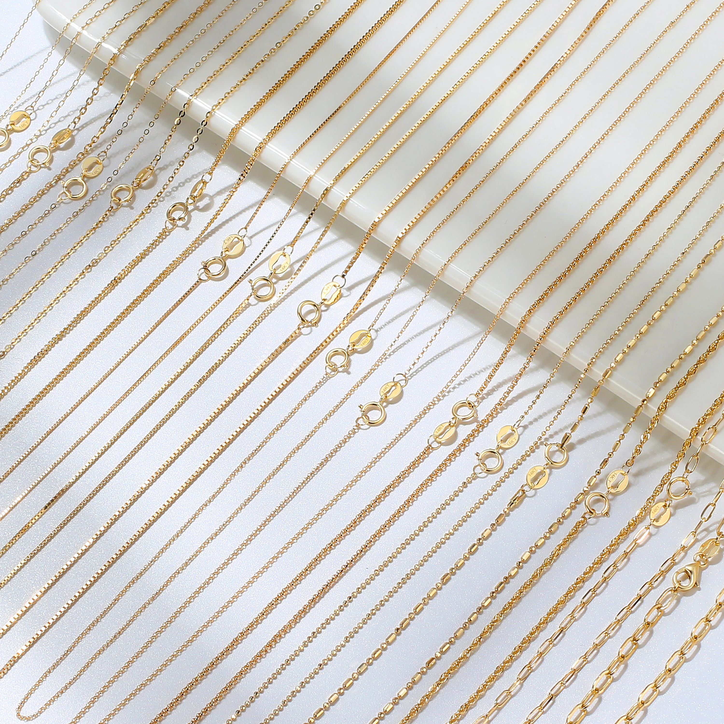 Цепочка из чистого золота 14 к для мужчин и женщин ювелирное изделие RINNTIN GC кубинская цепь в стиле хип-хоп