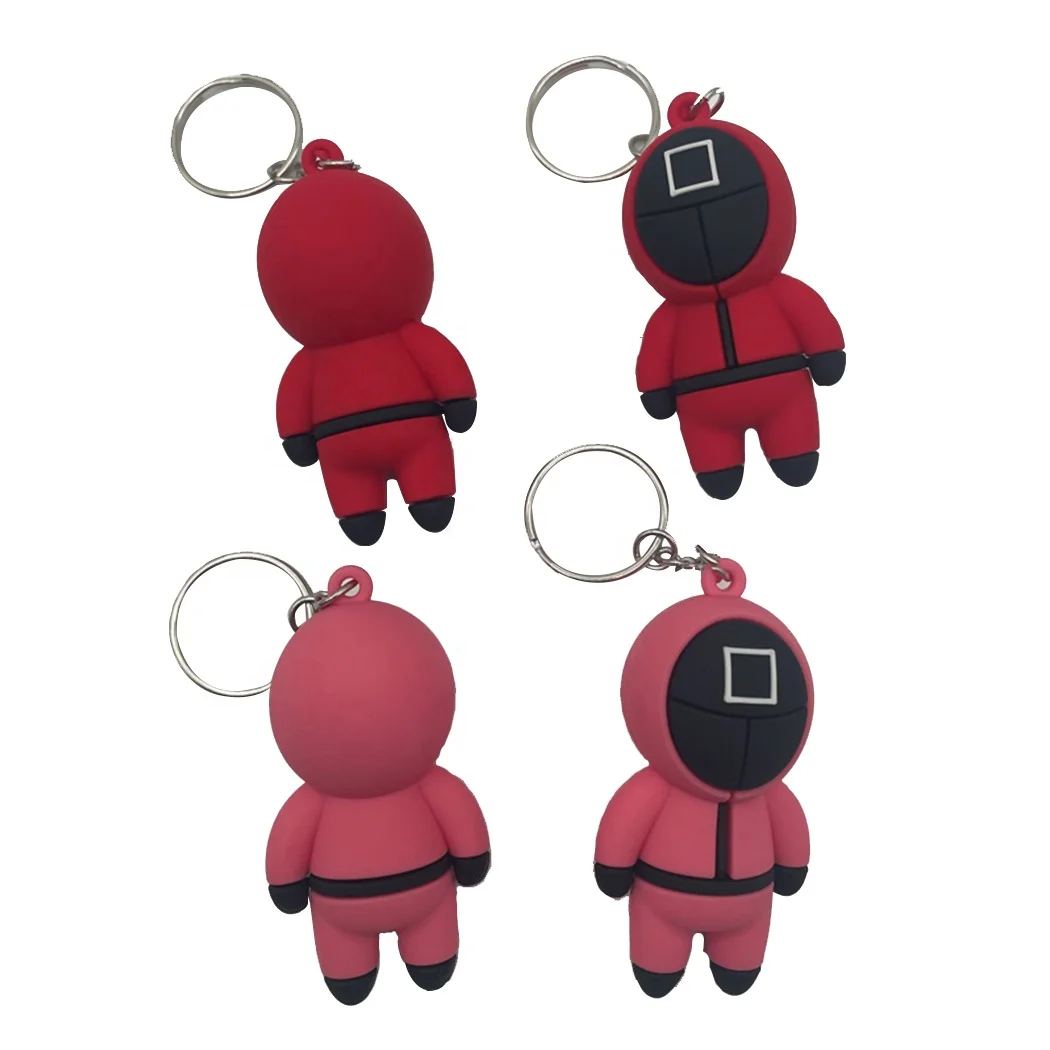 PVC Triangle Square Circle Icon Cosplay Man Women Cute Bag Pendant Netflix Squid Game