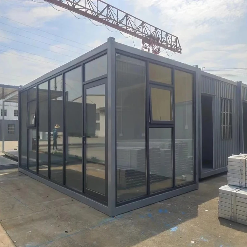 Prefabricated Luxury Container Homes Capsule Pod Living Container House Glass Windows And Door