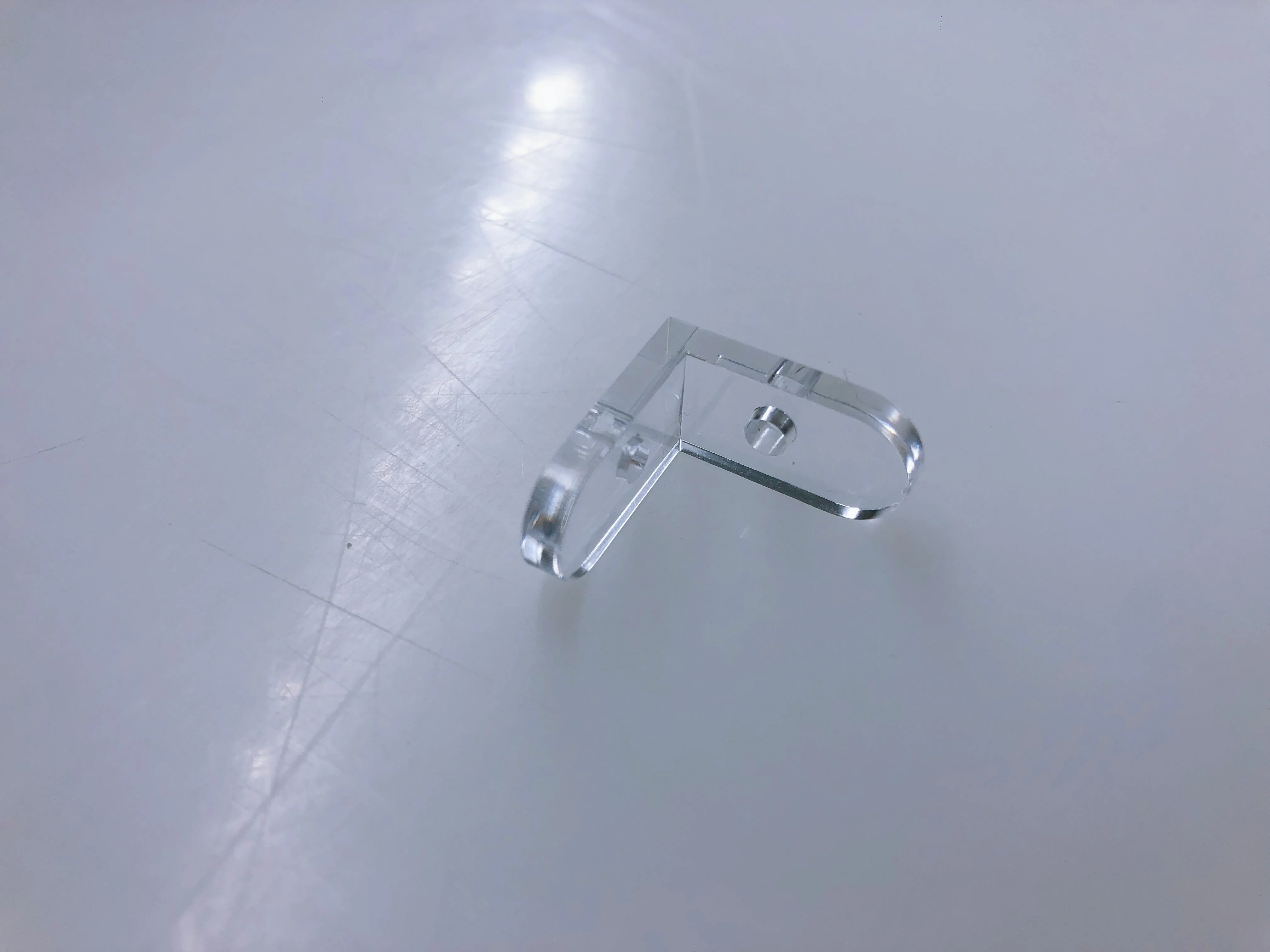 Custom 20 x 10 x 20mm L-shaped Bracket Acrylic Corner Brace Joint Clear Fittings 90 Degree Angle Code Bracket Projector Bracket