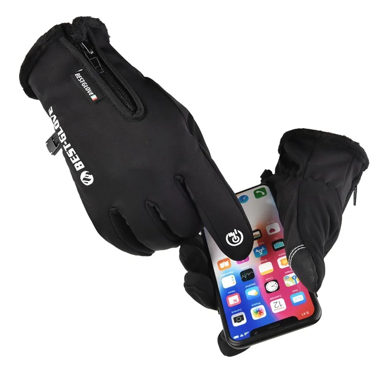 Зимние перчатки для сенсорного экрана теплые флисовые ветрозащитные водонепроницаемые уличные инструменты езды модные