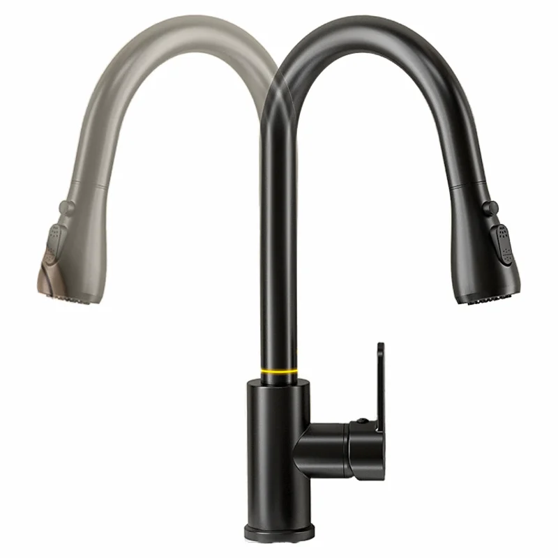 Hot Selling Kitchen Stainless Steel Hot And Cold Faucet Universal Pull Down Kitchen Faucet