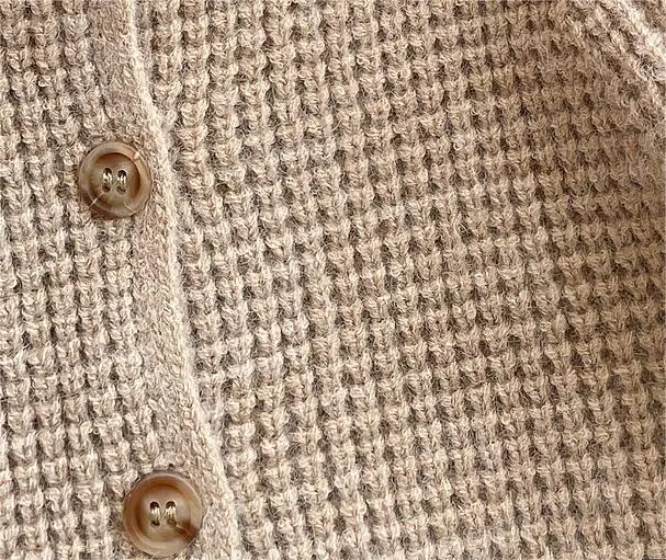 Custom Logo Autumn Newborn Baby Knit Sweater Cardigan Infant Solid Color Knitted Coat Toddler Boy Long Sleeve Top