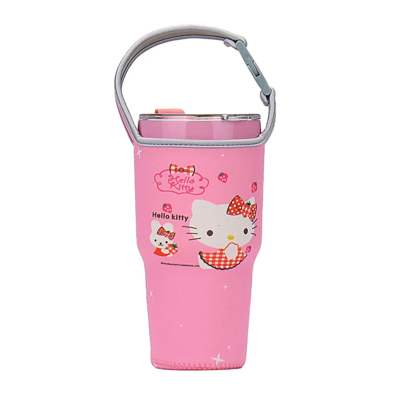 Hello KT 2024 modern fancy insulated hot water bottle cover cartoon carrier water bottle sleeve cover