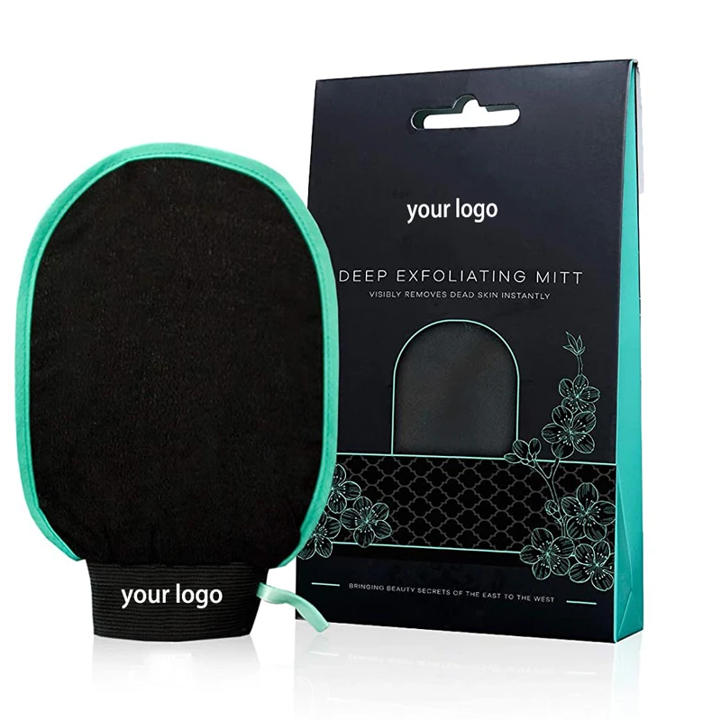 BIO Linen Natural Copper Fiber Combination Hammam Sponge Korean Bath Body Scrub Exfoliating Mitt Gloves