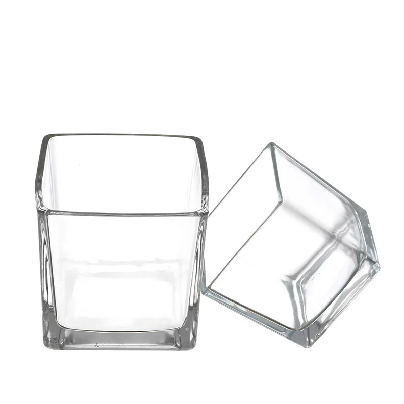 Multi-Size Cylinder Square Empty Clear Transparent Candle Jars For Candle DIY