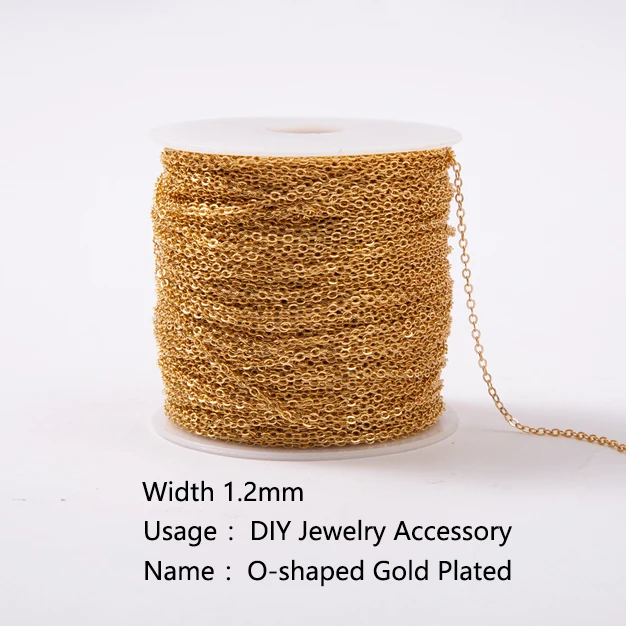 New High Quality Jewelry Material O-shaped Gold Plated Thin Chain Brass Chain for Necklace chain
