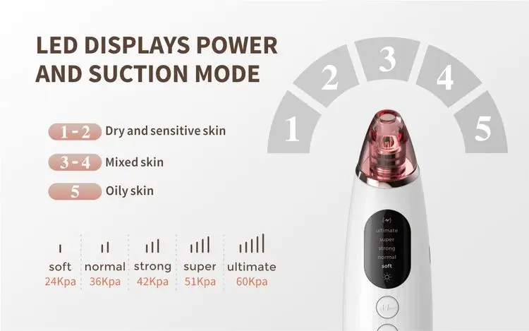 Portable Electric Facial Cleansing Beauty Vacuum Pore Cleaner Blackhead Remover Machine