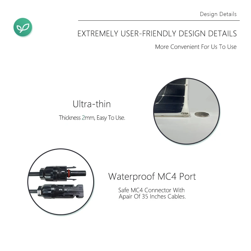 OEM Custom 120W  Flexible solar panel High efficiency Motorhome Caravan Yacht flexible solar module