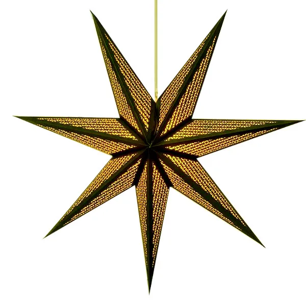 
Christmas Decoration Black Golden 7 Point Hanging Christmas Paper Star 