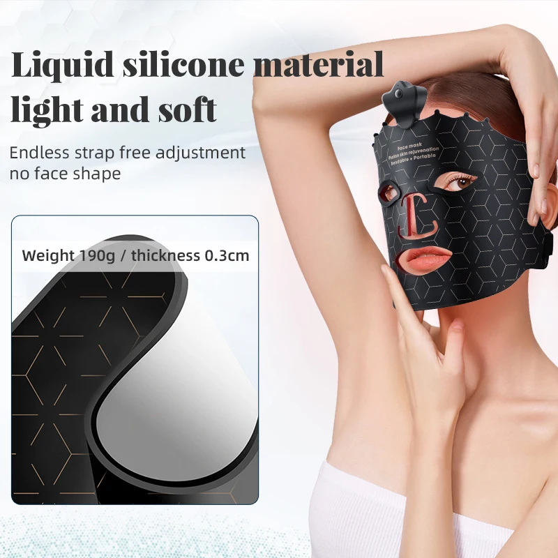 Popular Products 2024 Portable Led Face Mask 7 Colors 630nm Skin Care Silicone Led Light Beauty Facial Face Mask Light Therapy